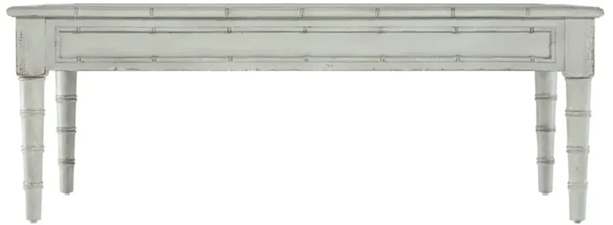 Sharise Coastal Beach Light Blue Maple Wood Rectangular Coffee Table