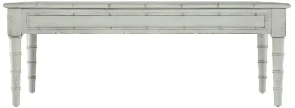 Sharise Coastal Beach Light Blue Maple Wood Rectangular Coffee Table