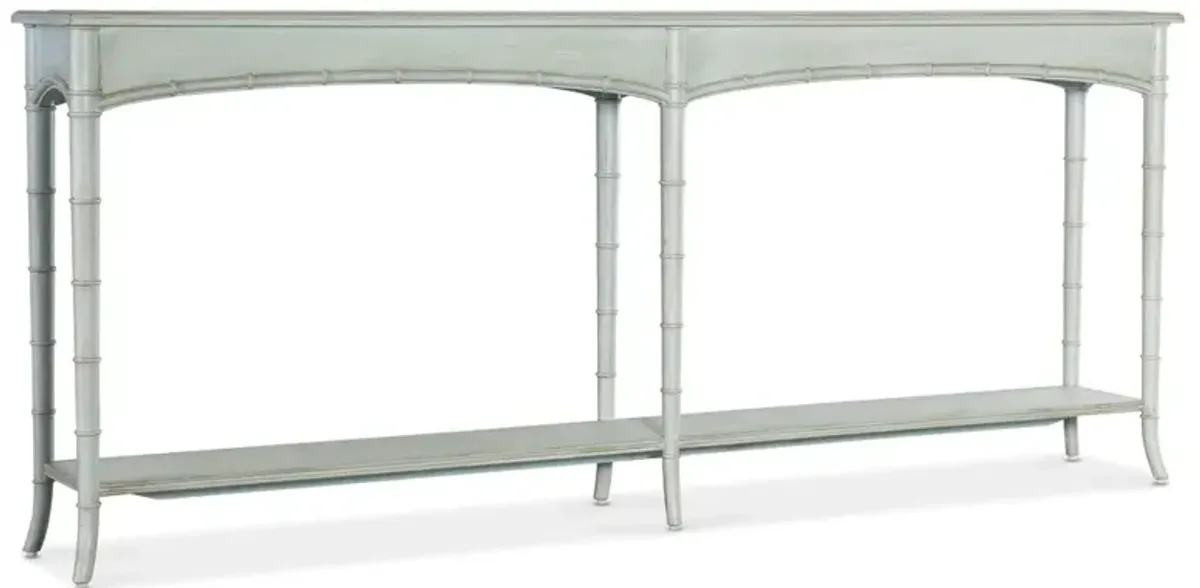 Sharise Coastal Beach Light Blue Maple Wood Rectangular Console Table