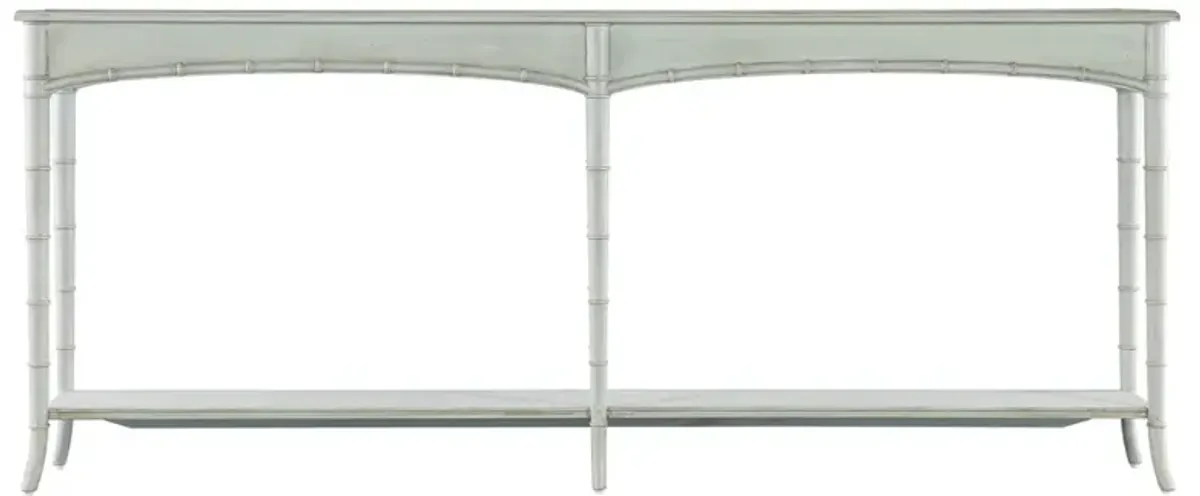 Sharise Coastal Beach Light Blue Maple Wood Rectangular Console Table