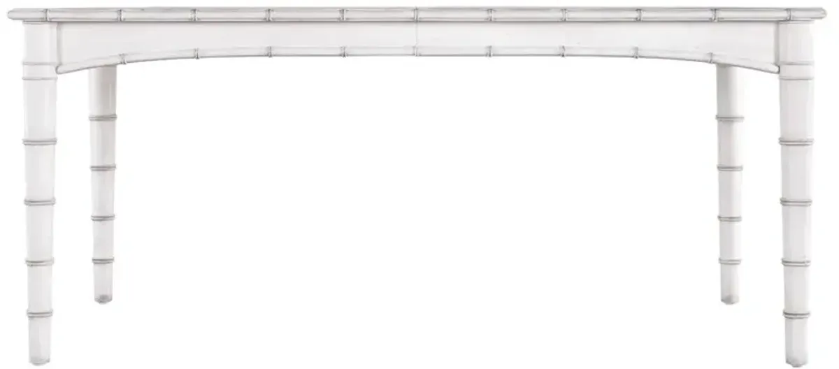 Sharise Coastal Beach White Wood Rectangular Extendable Dining Table - 68-88"