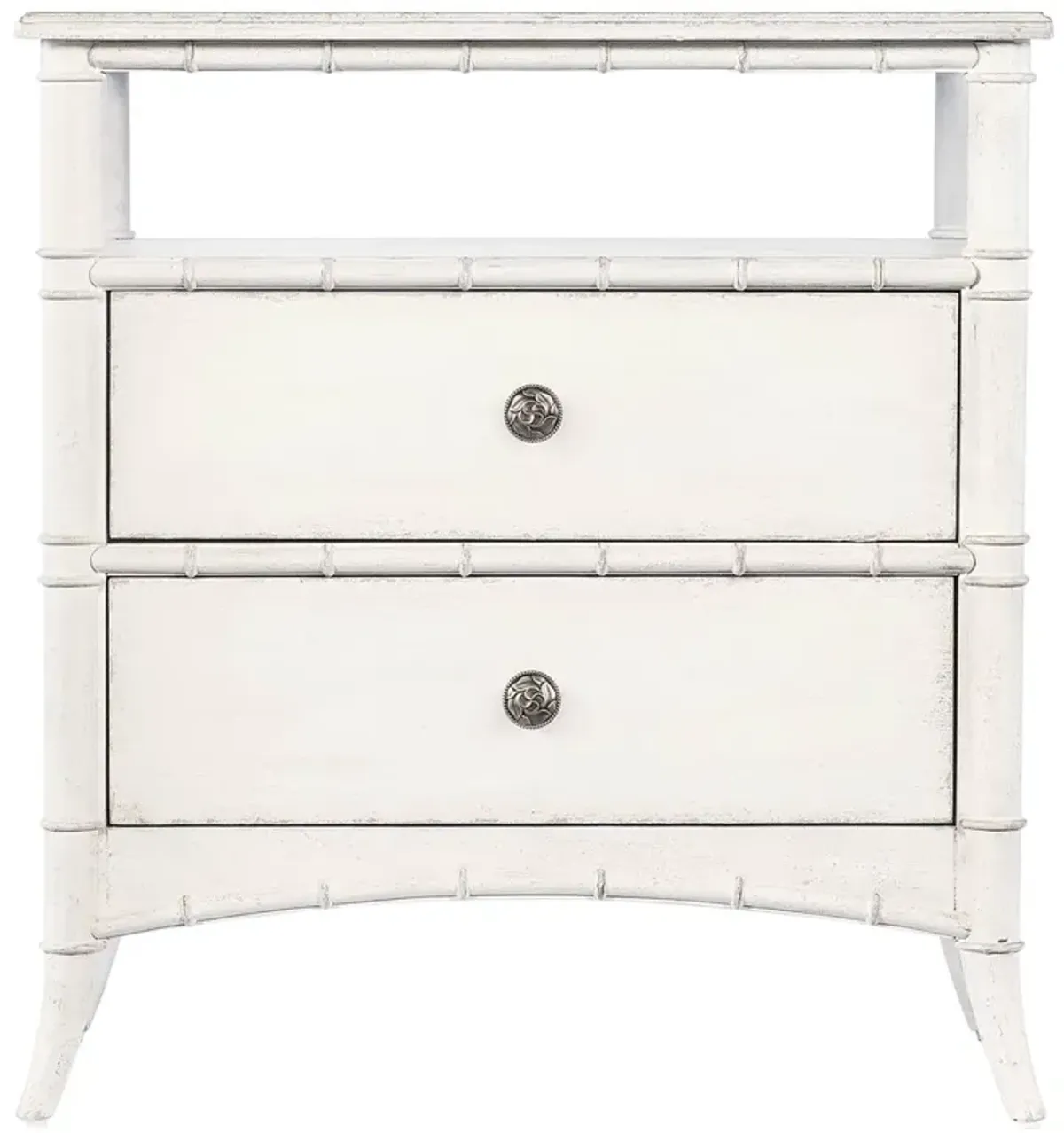 Sharise Coastal Beach White Wood Nightstand
