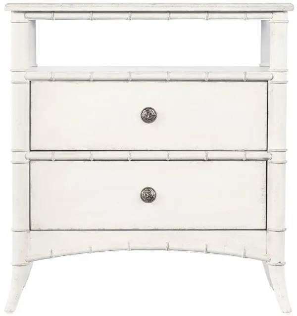 Sharise Coastal Beach White Wood Nightstand