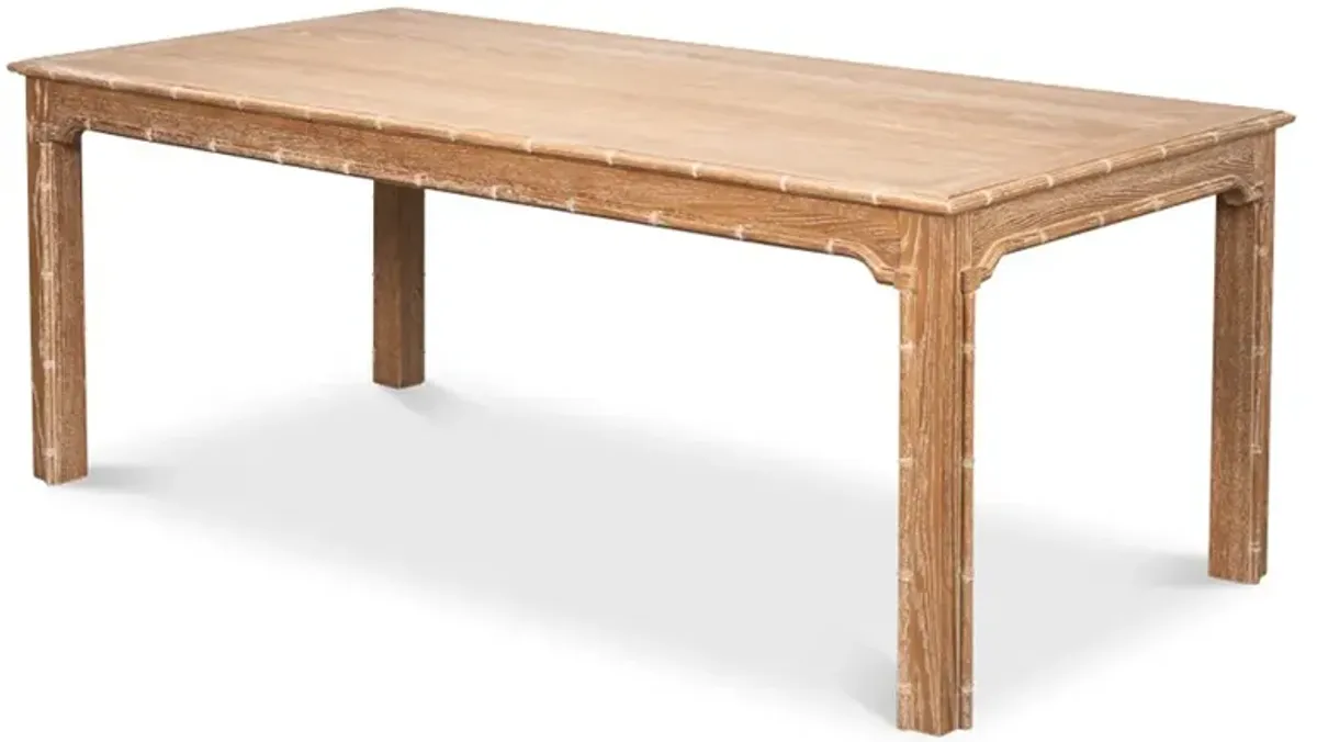 Caroline Coastal Beach Brown Oak Rectangular Dining Table - 79"