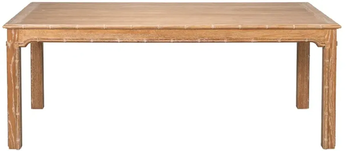 Caroline Coastal Beach Brown Oak Rectangular Dining Table - 79"