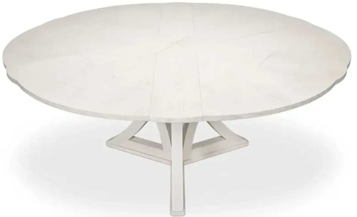 Isabella Traditional White Oak Round Extendable Jupe Dining Table - 55-71"