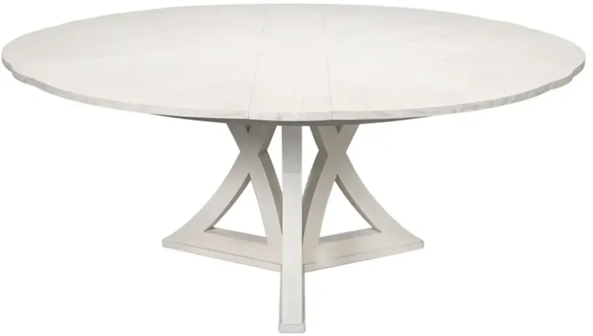 Isabella Traditional White Oak Round Extendable Jupe Dining Table - 55-71"