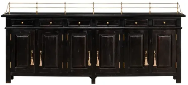 Serenity Updated Traditional Black Acacia Wood Sideboard