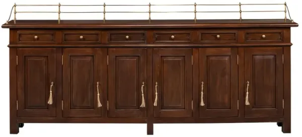 Serenity Updated Traditional Brown Walnut Wood Sideboard