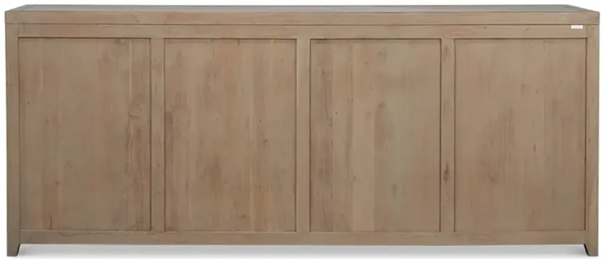 Olga Updated Traditional Brown Acacia Wood Credenza