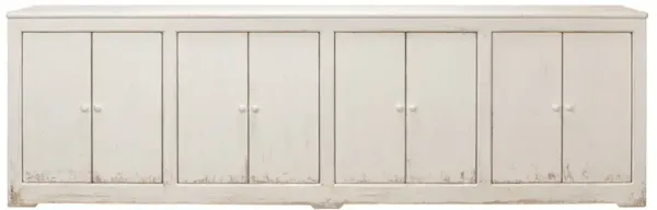 Errol Coastal Beach Distressed White Pine Wood Sideboard