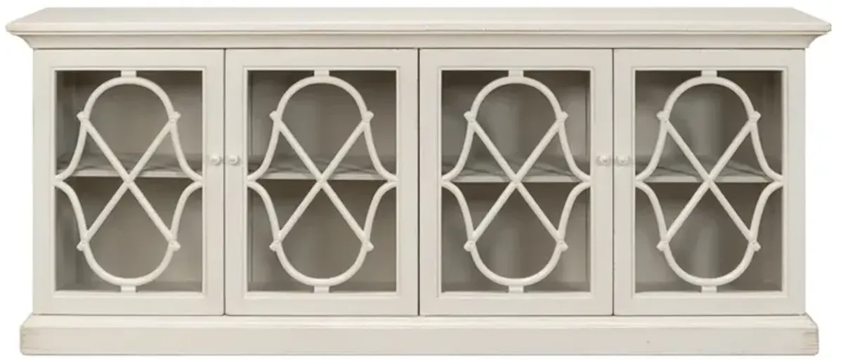 Camilla French Country Antique White Reclaimed Pine Wood Sideboard