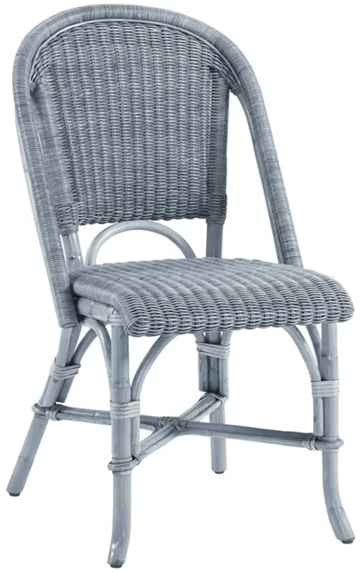 Isabella Coastal Beach Blue Woven Rattan Dining Chair