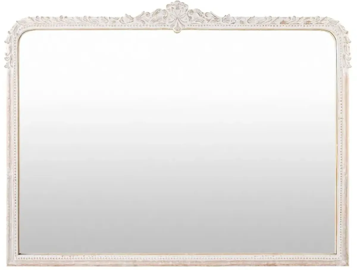 Alessia Traditional White Mango Wood Mantel Wall Mirror