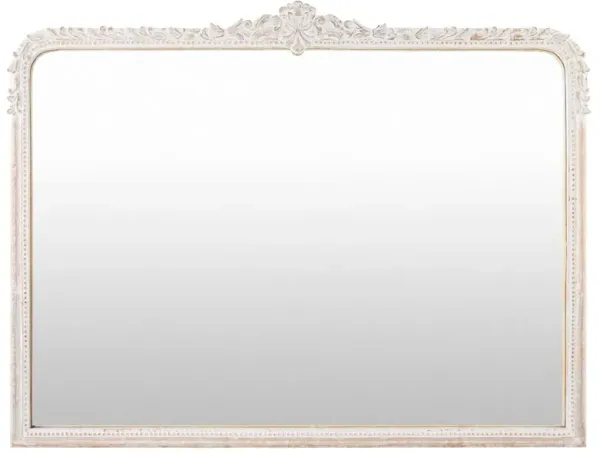 Alessia Traditional White Mango Wood Mantel Wall Mirror