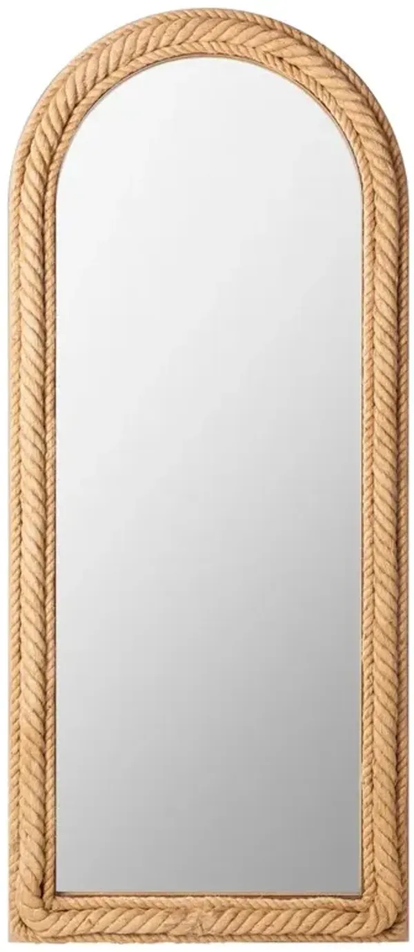 Vega Coastal Natural Beige Jute Full Length Floor Mirror