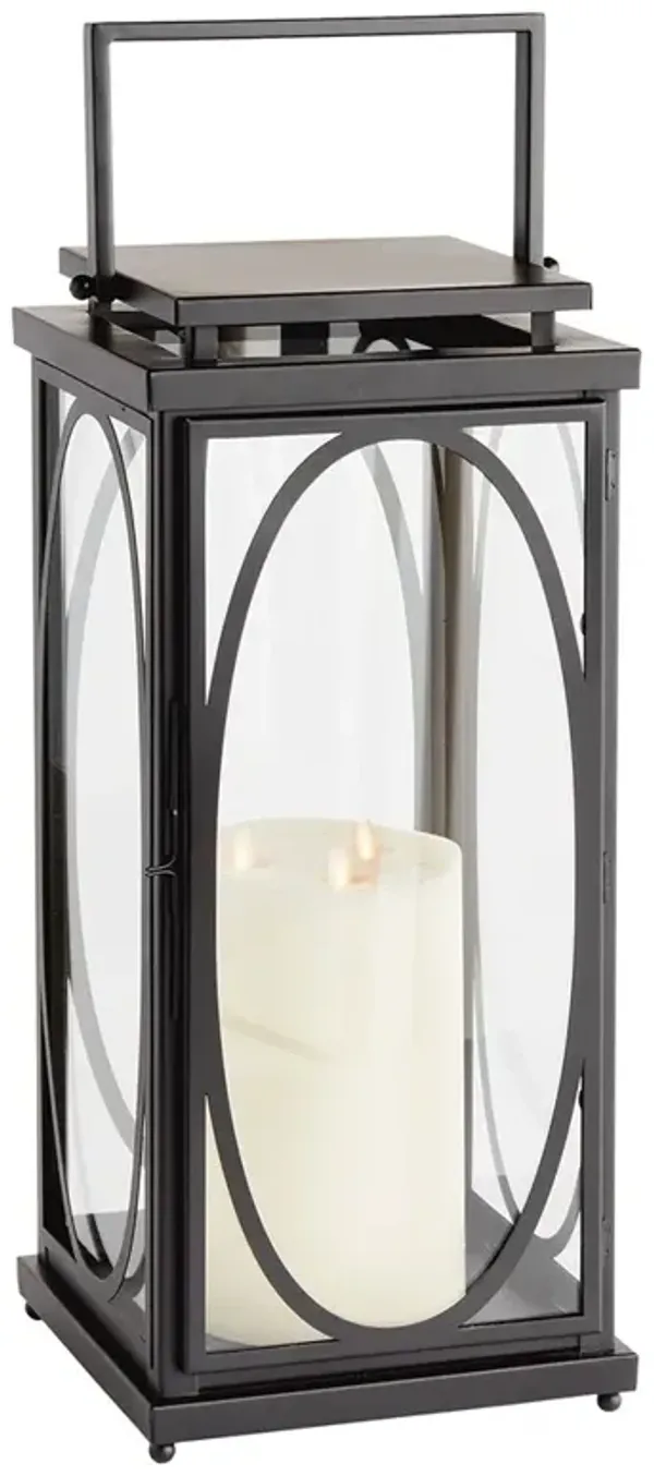 Jaycen Updated Traditional Black Iron Lantern Candleholder - Large