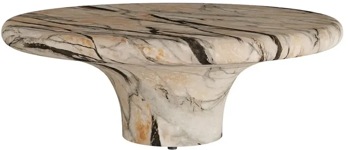 Zahara Modern Classic Mojave Beige Concrete Round Coffee Table