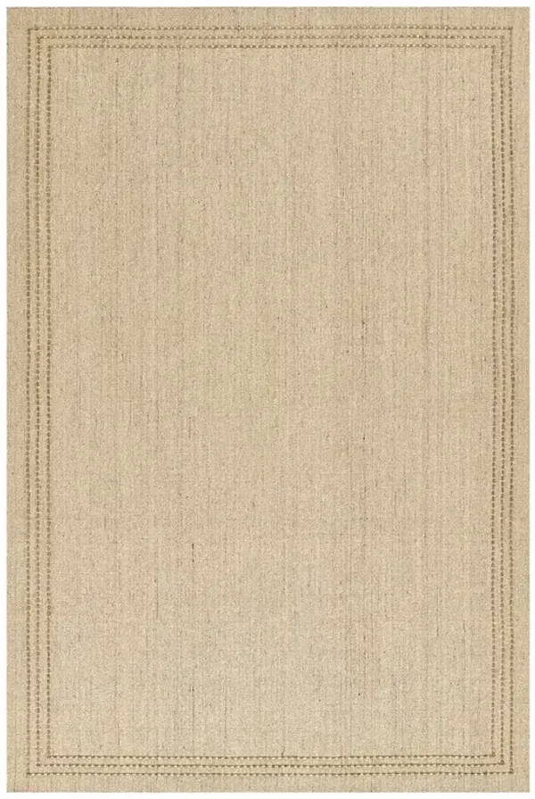 Olivera Coastal Beach Natural Wool Solid  Rug - 5'x8'