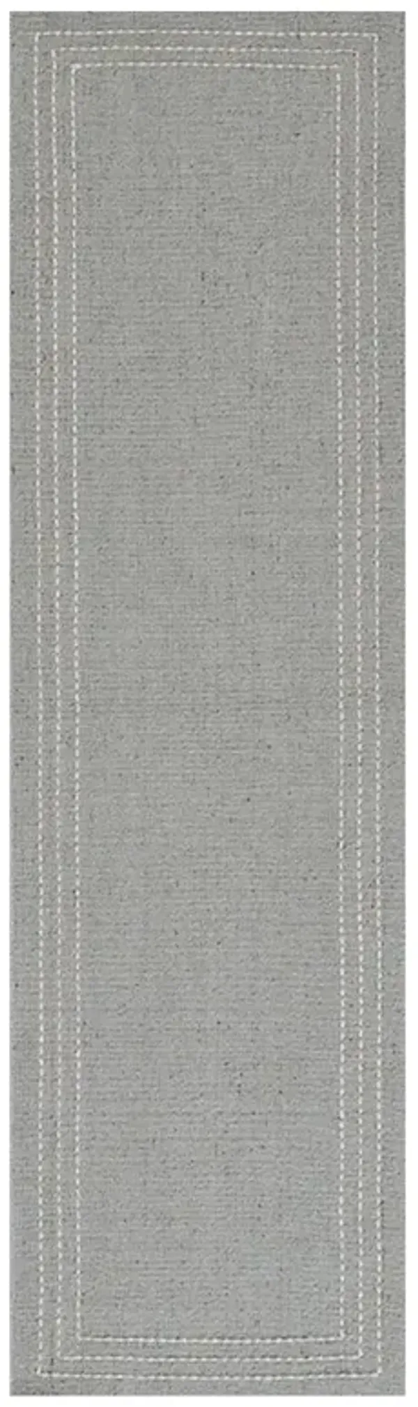Olivera Coastal Beach Light Blue Wool Solid  Rug - 2'3"x8'