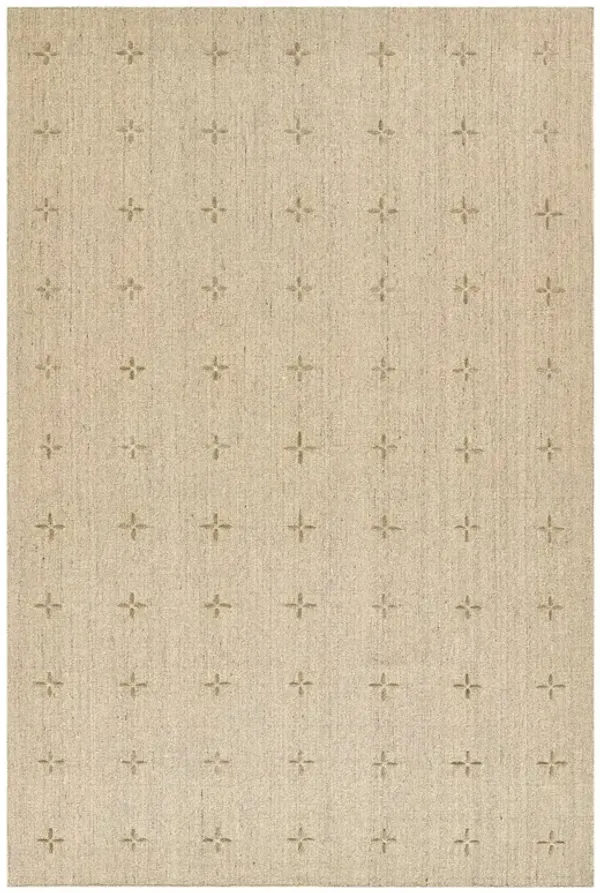 Odira Coastal Beach Natural Wool Geometric Patterned Rug - 5'x8'