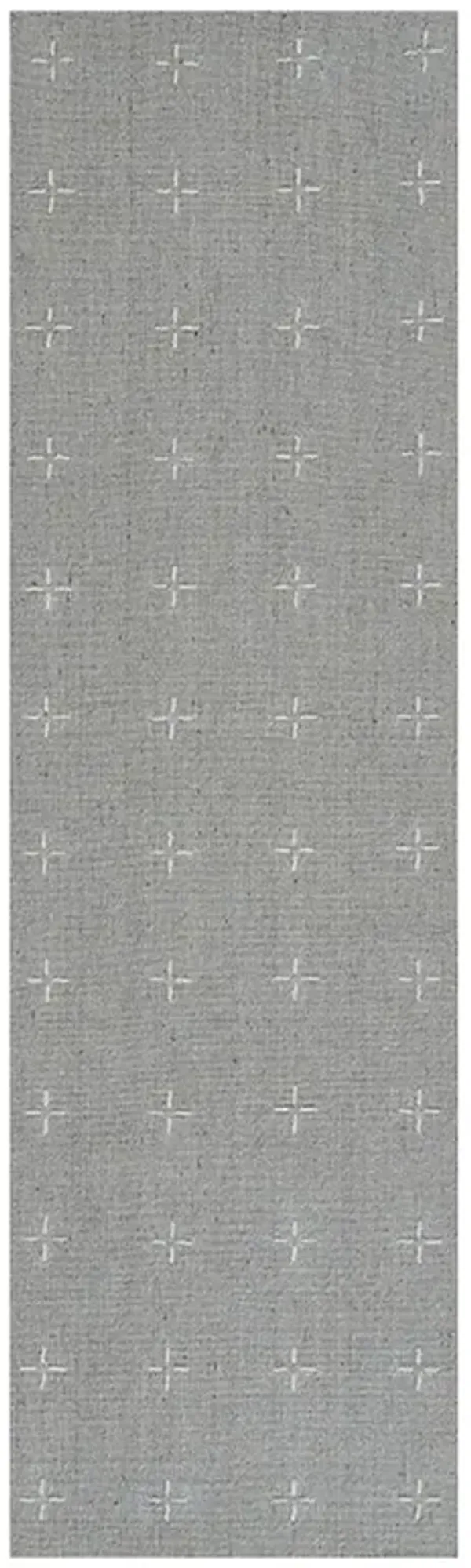 Odira Coastal Beach Light Blue Wool Geometric Patterned Rug - 2'3"x8'