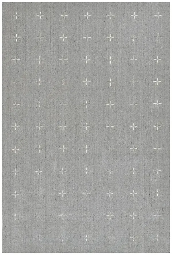 Odira Coastal Beach Light Blue Wool Geometric Patterned Rug - 5'x8'