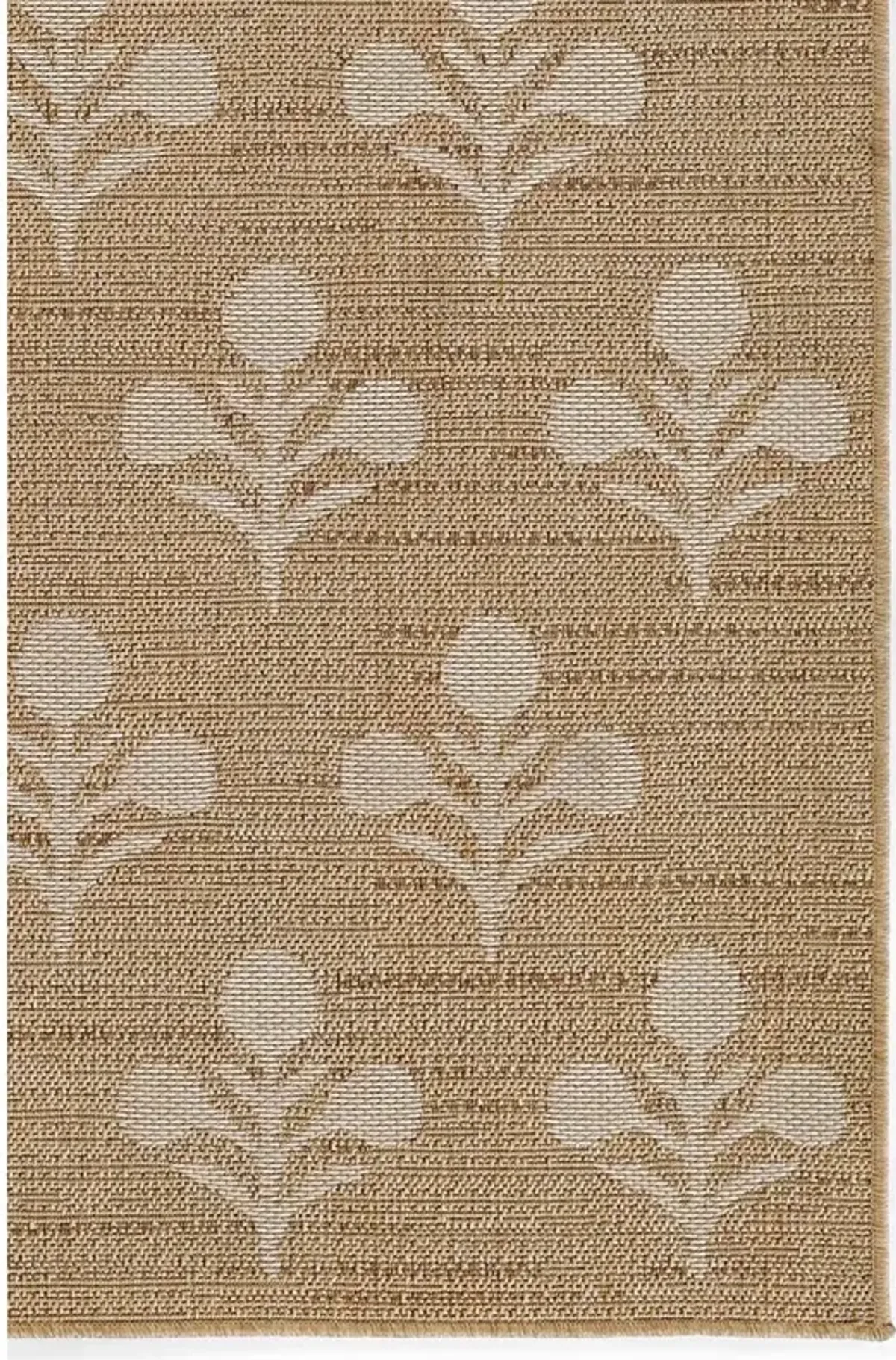 Sayden Updated Traditional Beige Floral Patterned Indoor Outdoor Rug - 2'7"x7'6"