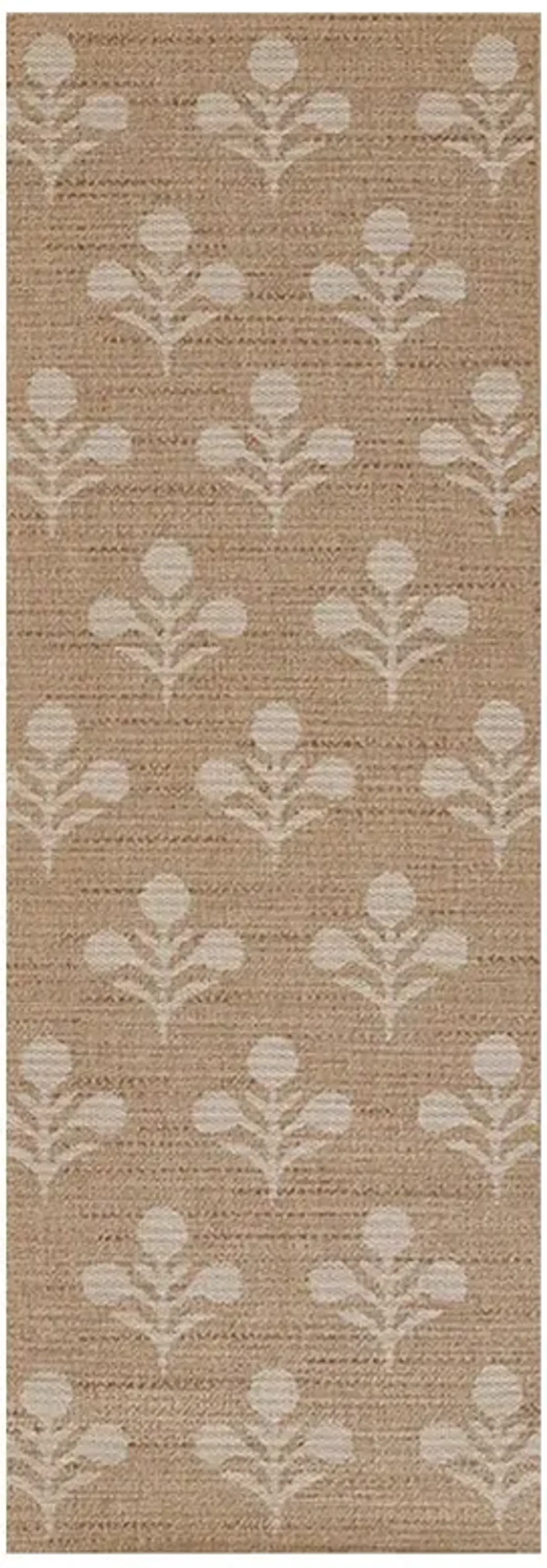 Sayden Updated Traditional Beige Floral Patterned Indoor Outdoor Rug - 2'7"x7'6"