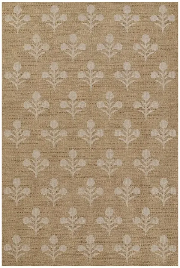 Sayden Updated Traditional Beige Floral Patterned Indoor Outdoor Rug - 3'3"x5'