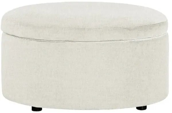 Holland Sea Salt Performance Round Storage Ottoman - 30”