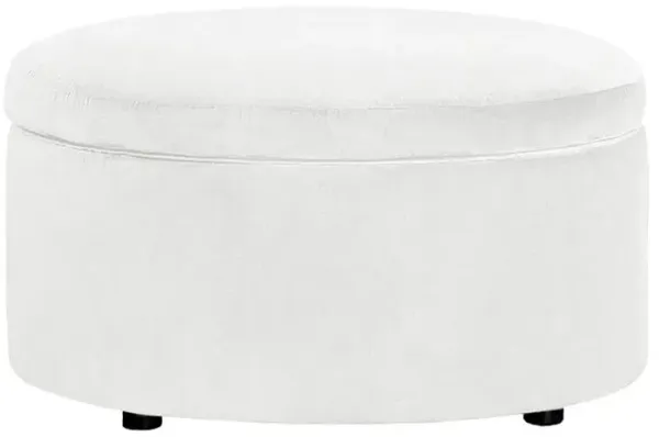 Holland Marshmallow Performance Round Storage Ottoman - 30”