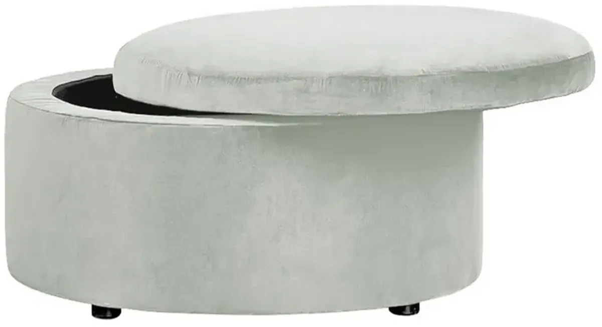 Holland Sea Spray Performance Round Storage Ottoman - 30”