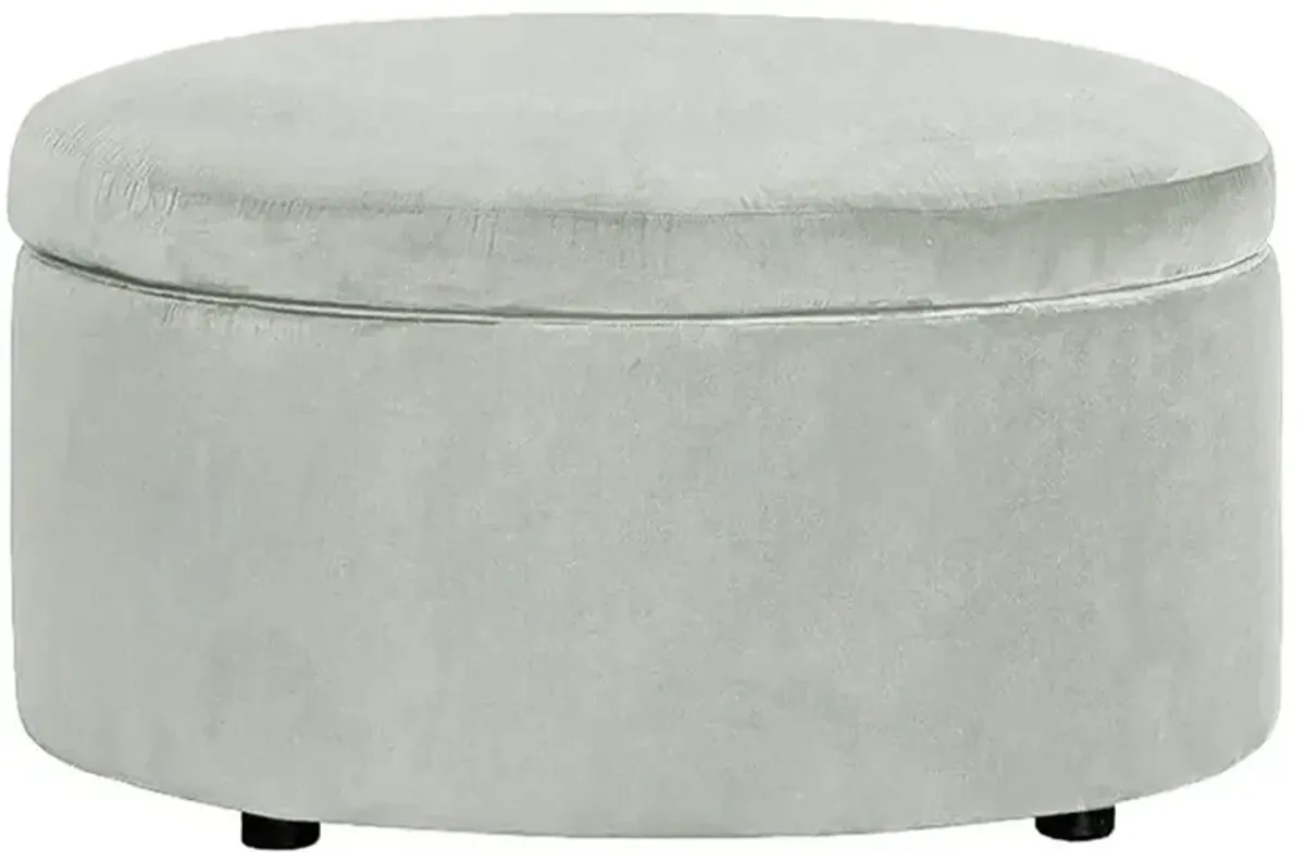 Holland Sea Spray Performance Round Storage Ottoman - 30”