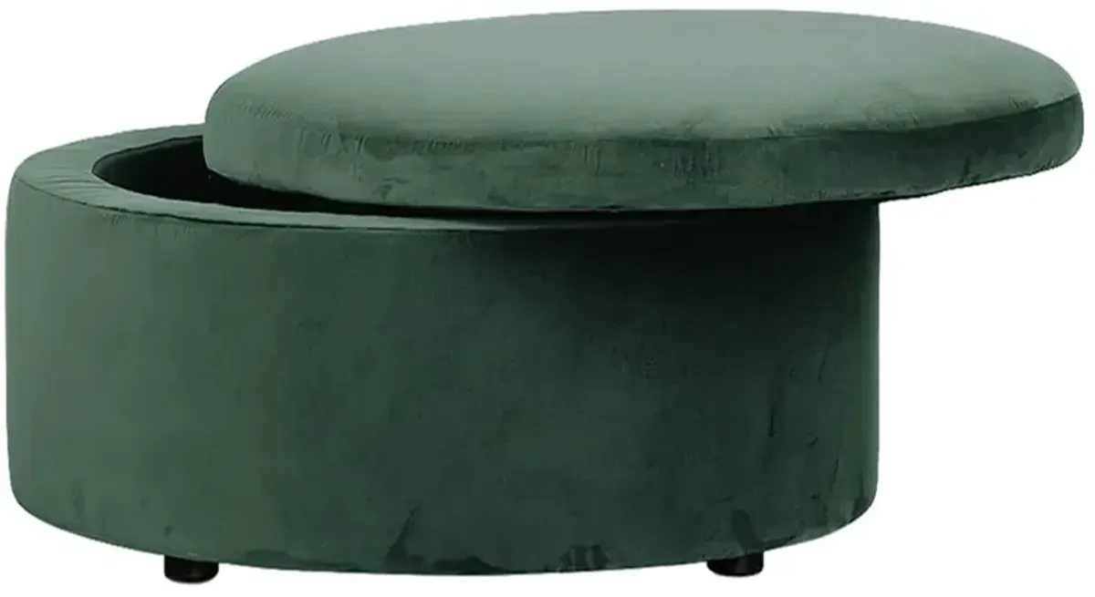 Holland Stone Pine Velvet Round Storage Ottoman - 30”