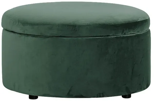 Holland Stone Pine Velvet Round Storage Ottoman - 30”