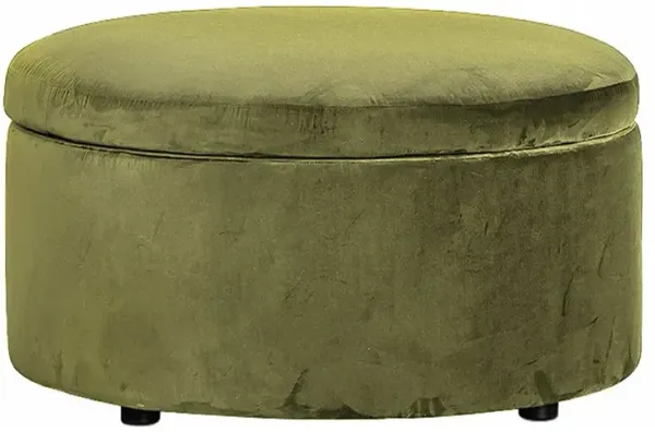 Holland Citrus Grove Velvet Round Storage Ottoman - 30”