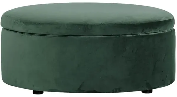 Holland Stone Pine Velvet Round Storage Ottoman - 38”