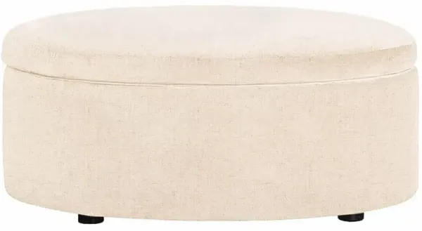 Holland Truffle Salt Performance Round Storage Ottoman - 38”