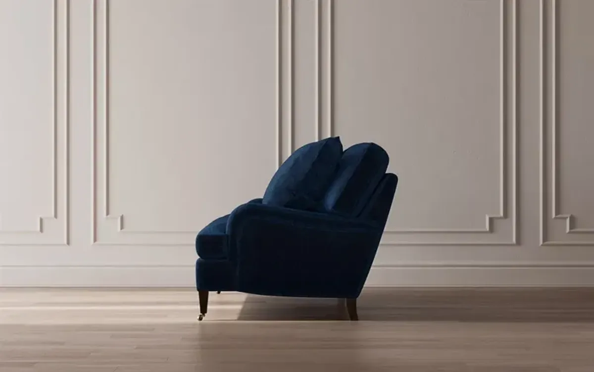 Cordelia Tuscan Olive Velvet Bench Cushion Sofa - 79"