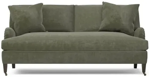Cordelia Sage Green Velvet Bench Cushion Sofa - 79"