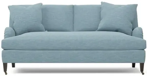 Cordelia Eggshell Blue Performance Bench Cushion Sofa - 79"
