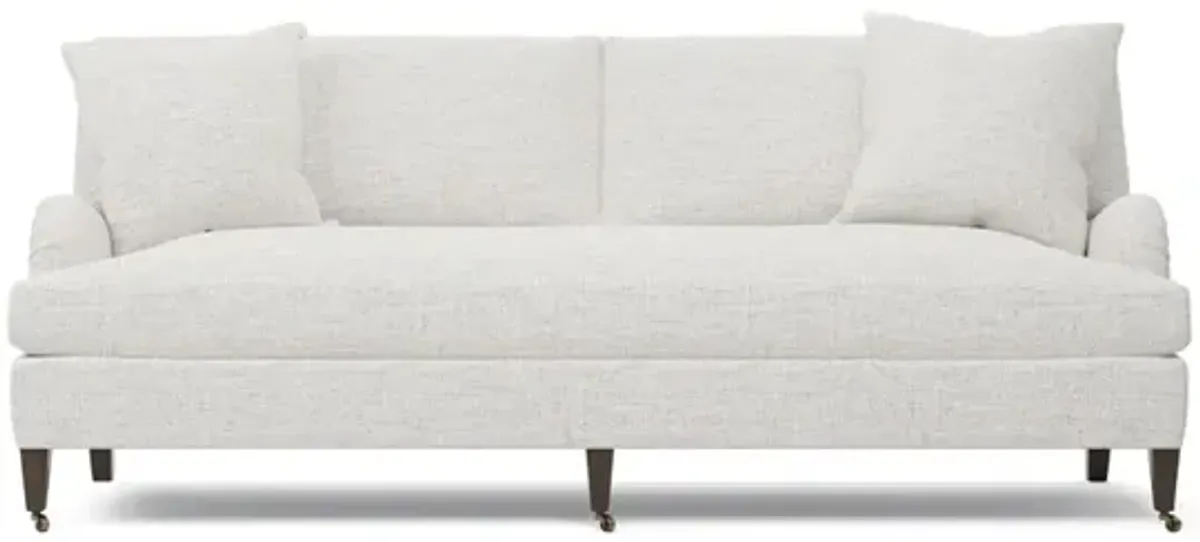 Cordelia Heathered Ivory Performance Bench Cushion Sofa - 93"
