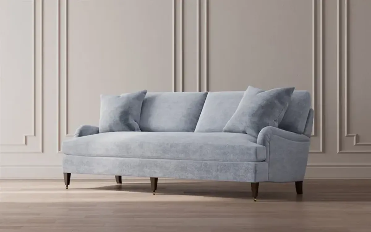 Cordelia Tuscan Olive Velvet Bench Cushion Sofa - 93"