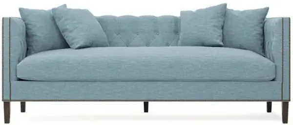 Winifred Eggshell Blue Performance Bench Cushion Sofa - 92"