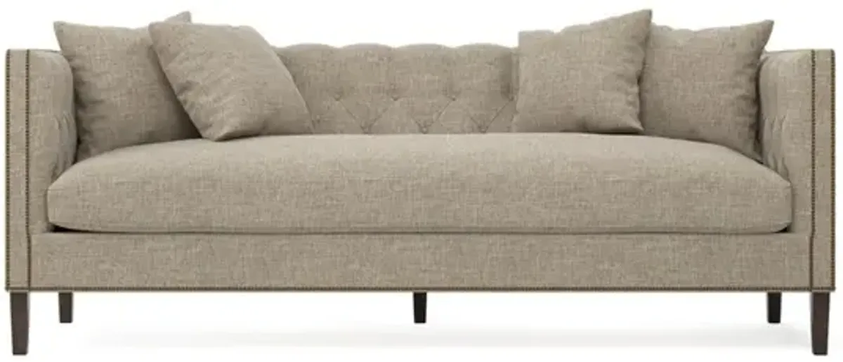 Winifred Sand Textured Weave Bench Cushion Sofa - 92"