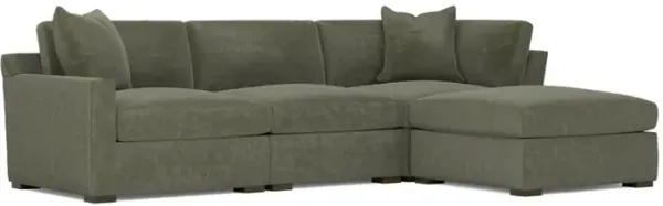 Kamryn Sage Green Velvet Modular 4-Piece Chaise Sectional - Right Chaise - 115”
