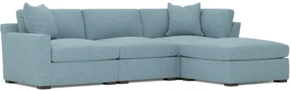 Kamryn Eggshell Blue Performance Modular 4-Piece Chaise Sectional - Right Chaise - 115”