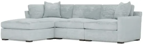 Kamryn Pale Blue Velvet Modular 4-Piece Chaise Sectional - Left Chaise - 115”