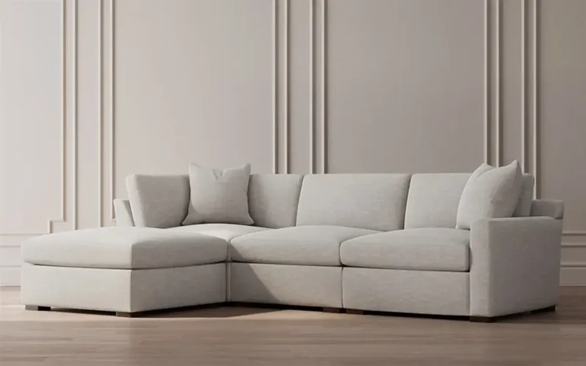 Kamryn Wheat Velvet Modular 4-Piece Chaise Sectional - Left Chaise - 115”